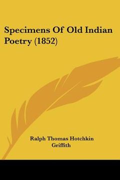 portada specimens of old indian poetry (1852) (en Inglés)