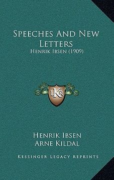 portada speeches and new letters: henrik ibsen (1909) (en Inglés)