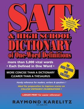 portada SAT & High School Dictionary of One Word Definitions (en Inglés)