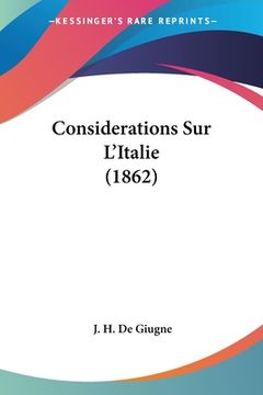 portada Considerations Sur L'Italie (1862) (en Francés)