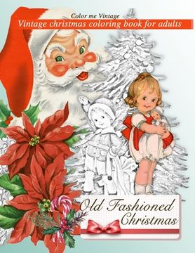 portada Retro old Fashioned Christmas Vintage Coloring Book for Adults (en Inglés)