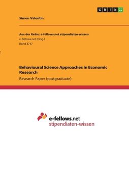 portada Behavioural Science Approaches in Economic Research (in English)