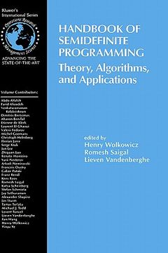 portada handbook of semidefinite programming: theory, algorithms, and applications (en Inglés)