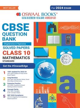 portada Oswaal CBSE Chapterwise & Topicwise Question Bank Class 10 Mathematics Standard Book (For 2023-24 Exam) (en Inglés)