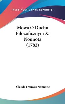 portada Mowa O Duchu Filozoficznym X. Nonnota (1782)