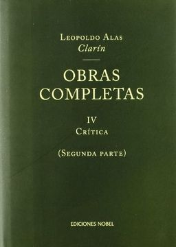 portada OBRAS COMPLETAS CLARIN 4 CRITICA 2ªPARTE