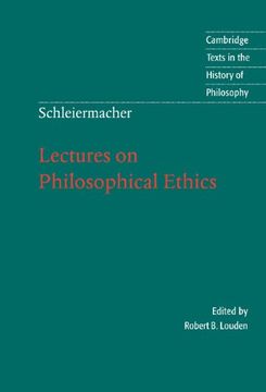 portada Schleiermacher: Lectures on Philosophical Ethics Hardback (Cambridge Texts in the History of Philosophy) (en Inglés)