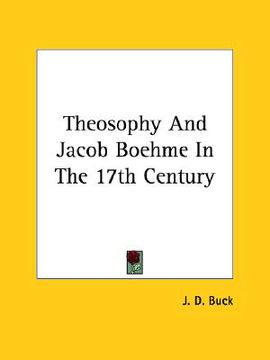 portada theosophy and jacob boehme in the 17th century (en Inglés)