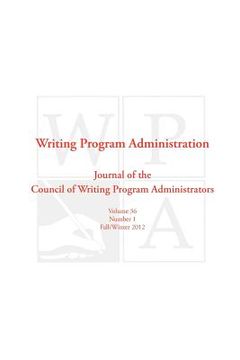 portada wpa: writing program administration 36.1 (fall/winter 2012) (en Inglés)