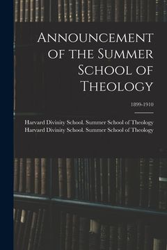 portada Announcement of the Summer School of Theology; 1899-1910