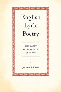portada english lyric poetry: the early seventeenth century (en Inglés)