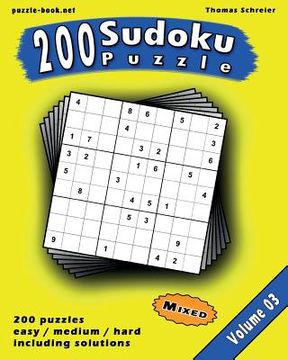 portada Sudoku: 200 Mixed (Easy, Medium, Hard) 9x9 Sudoku, Vol. 3