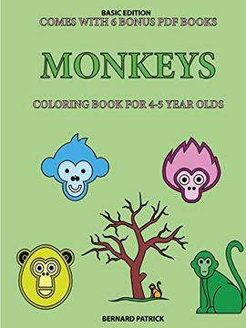 portada Coloring Book for 4-5 Year Olds (Monkeys) (in English)