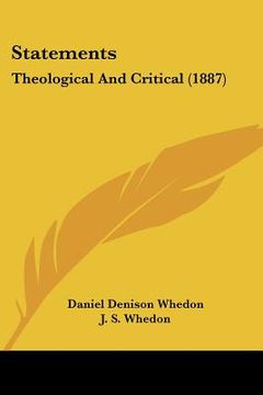 portada statements: theological and critical (1887) (en Inglés)