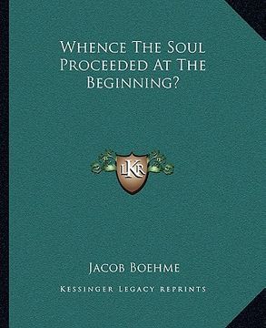 portada whence the soul proceeded at the beginning? (en Inglés)