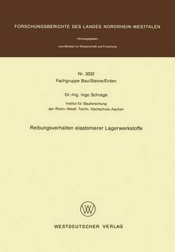 portada Reibungsverhalten elastomerer Lagerwerkstoffe (Forschungsberichte des Landes Nordrhein-Westfalen) (German Edition)