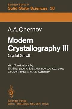 portada modern crystallography iii: crystal growth (en Inglés)