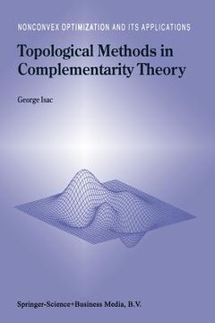 portada topological methods in complementarity theory (en Inglés)