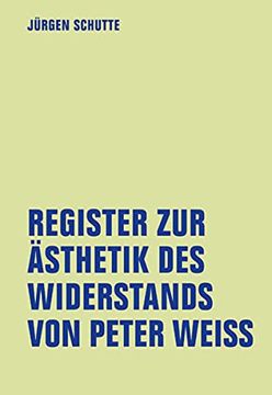 portada Register zur ã Sthetik des Widerstand von Peter Weiss -Language: German (en Alemán)