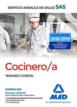 portada Cocinero/A del Servicio Andaluz de Salud. Temario Común
