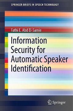 portada information security for automatic speaker identification