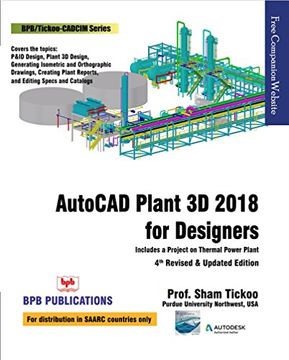 portada Autocad Plant 3d 2018 for Designers by Prof Sham Tickoo
