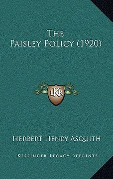 portada the paisley policy (1920)