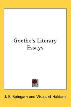 portada goethe's literary essays (en Inglés)