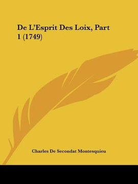portada de l'esprit des loix, part 1 (1749) (in English)