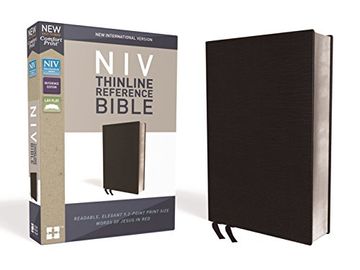 portada Niv, Thinline Reference Bible, Bonded Leather, Black, red Letter Edition, Comfort Print (en Inglés)
