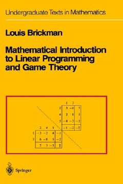 portada mathematical introduction to linear programming and game theory