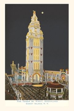 portada Vintage Journal Dreamland Tower at Night, Coney Island, New York City