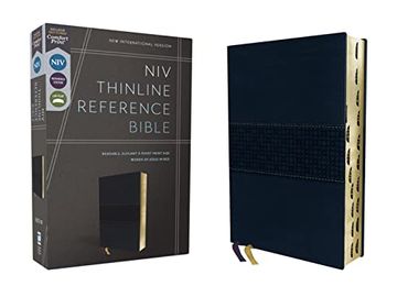 portada Niv, Thinline Reference Bible, Leathersoft, Navy, red Letter, Thumb Indexed, Comfort Print (en Inglés)