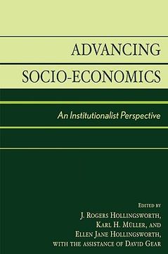 portada advancing socio-economics: an institutionalist perspective (en Inglés)