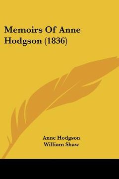 portada memoirs of anne hodgson (1836) (in English)