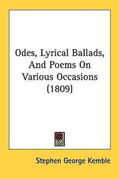 portada odes, lyrical ballads, and poems on various occasions (1809) (en Inglés)