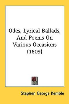 portada odes, lyrical ballads, and poems on various occasions (1809) (in English)