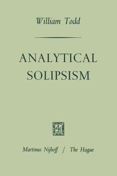 portada Analytical Solipsism (in English)