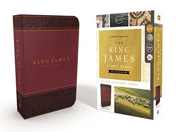 portada KJV, The King James Study Bible, Imitation Leather, Burgundy, Indexed, Full-Color Edition (en Inglés)