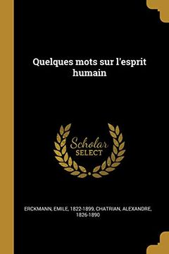 portada Quelques Mots Sur l'Esprit Humain (in French)