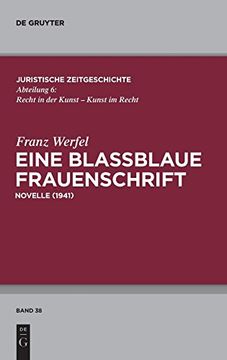 portada Eine Blassblaue Frauenschrift: (Novelle 1941) (Juristische Zeitgeschichte (in German)