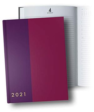 portada Daily Planner 2021 for Women 8. 5 x 11: 8. 5" x 11" 2021 Daily Planner Hardcover, 1 Page per Day, January - December 2021, 12 Month Dated Planner 2021, Purple - red 
