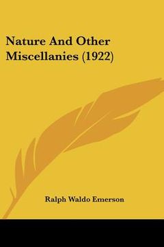 portada nature and other miscellanies (1922) (in English)