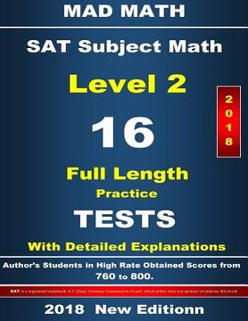 portada 2018 SAT Math Level II 16 Tests (en Inglés)
