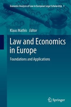 portada Law and Economics in Europe: Foundations and Applications (en Inglés)