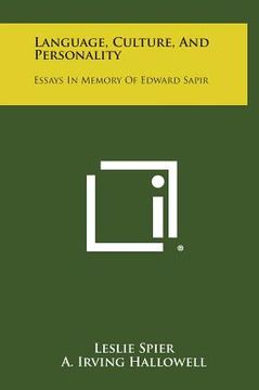 portada Language, Culture, and Personality: Essays in Memory of Edward Sapir