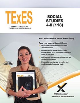 portada Texes Social Studies 4-8 (118) (Texes - Texas Examinations for Educator Standards) (en Inglés)