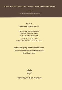 portada Lärmerzeugung Von Hubschraubern Unter Besonderer Berücksichtigung Des Heckrotors (in German)