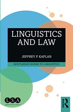 portada Linguistics and law (Routledge Guides to Linguistics) (en Inglés)