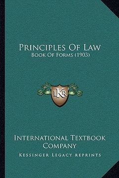 portada principles of law: book of forms (1903) (en Inglés)